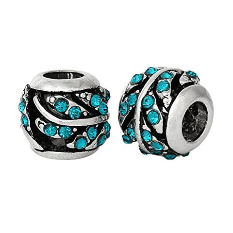 Blue Crystal European Bead Compatible for Most European Snake Chain Bracelet - Sexy Sparkles Fashion Jewelry - 2