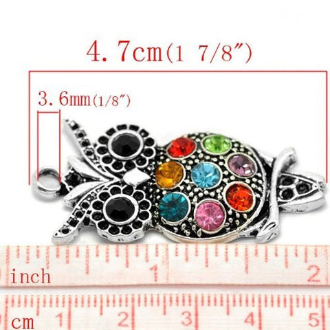 Multi  Color Rhinestone Owl Charm Pendant for necklace - Sexy Sparkles Fashion Jewelry - 3