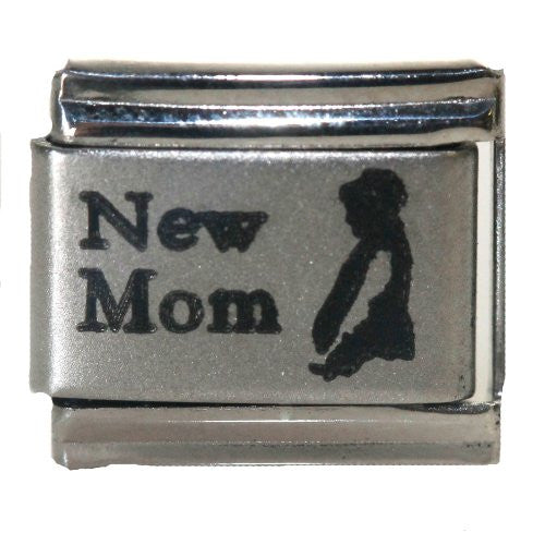 New Mom Pregnant Italian Link Bracelet Charm