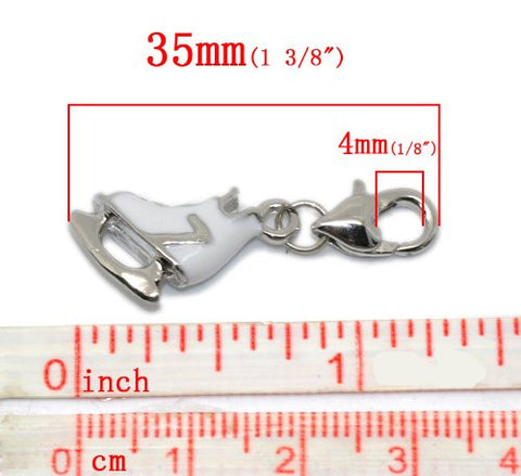 Clip on Ice Skates Charm Pendant for European Jewelry w/ Lobster Clasp - Sexy Sparkles Fashion Jewelry - 2