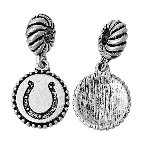Good Luck Horseshoe Design on Dangle Charm Beads for Most European Snake Chain Bracelet - Sexy Sparkles Fashion Jewelry - 3