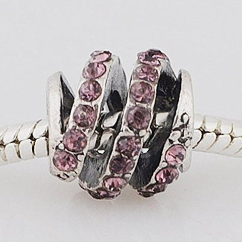 Spiral Design Charm Spacer Bead For Snake Charm Bracelet (Amethyst) - Sexy Sparkles Fashion Jewelry - 2