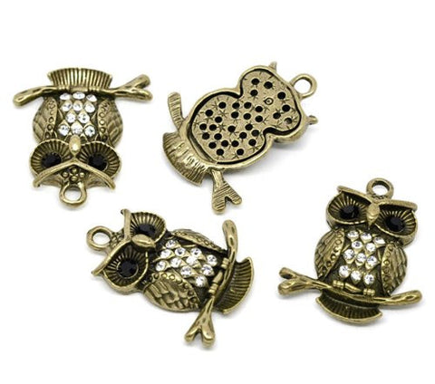 Rhinestone Owl Pendant for Necklace - Sexy Sparkles Fashion Jewelry - 2
