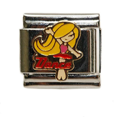 Dance Blonde Ballerina Italian Link Bracelet Charm - Sexy Sparkles Fashion Jewelry - 1