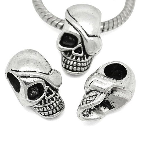 Halloween Skeleton Skull Charm European Bead Compatible for Most European Snake Chain Bracelet - Sexy Sparkles Fashion Jewelry - 2