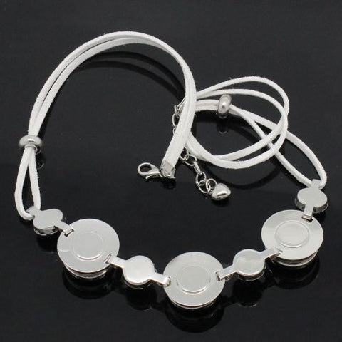 White Velvet Chunk Lobster Clasp Bracelet & Extender Chain Fits Snaps Chunk Button - Sexy Sparkles Fashion Jewelry - 3