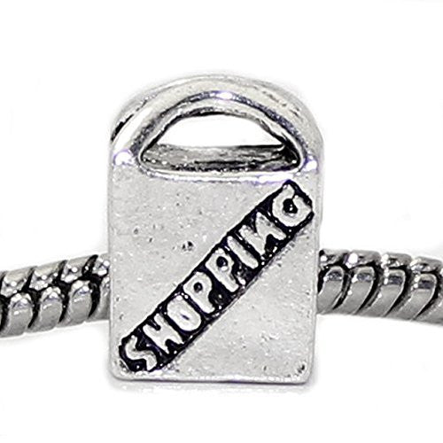 Hand Bag Shopping Charm Spacer Beads for Snake Chain Charm Bracelet - Sexy Sparkles Fashion Jewelry - 1