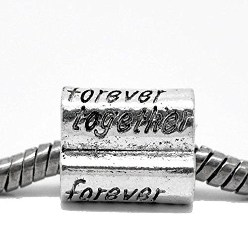 3 sided Forever Together Bead Charm Spacer for Snake Chain Charm Bracelet - Sexy Sparkles Fashion Jewelry