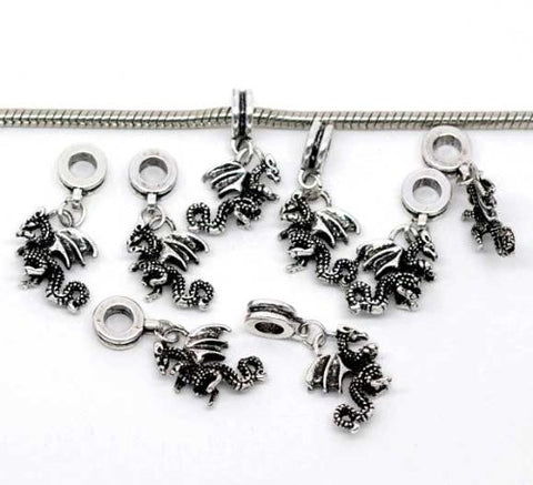 Flying Dragon 3d Dangle Charm European Bead Compatible for Most European Snake Chain Bracelet - Sexy Sparkles Fashion Jewelry - 2