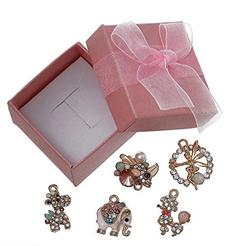 5 Mixed Charm Pendants Elephant, Fairy, Giraffe, Poodle and Parrot for Bracelet or Necklace - Sexy Sparkles Fashion Jewelry - 2