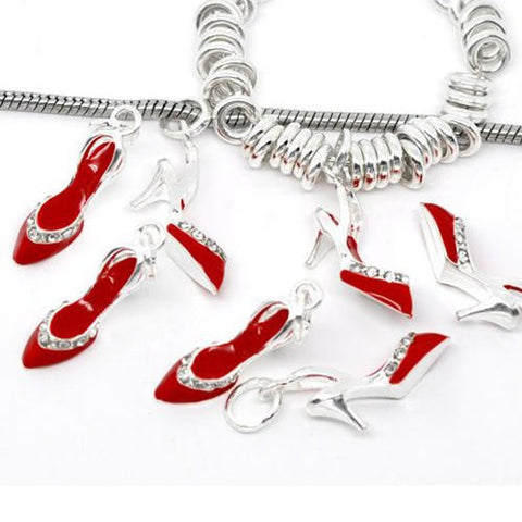 High Heel Shoe European Bead Compatible for Most European Snake Chain Charm Bracelet - Sexy Sparkles Fashion Jewelry - 2