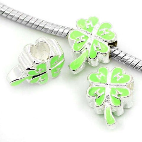 4 Leaf Clover Green Charm Beads For Snake Chain Charm Bracelet - Sexy Sparkles Fashion Jewelry - 2