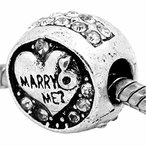 Marry Me? Charm European Bead Compatible for Most European Snake Chain Bracelet - Sexy Sparkles Fashion Jewelry - 1