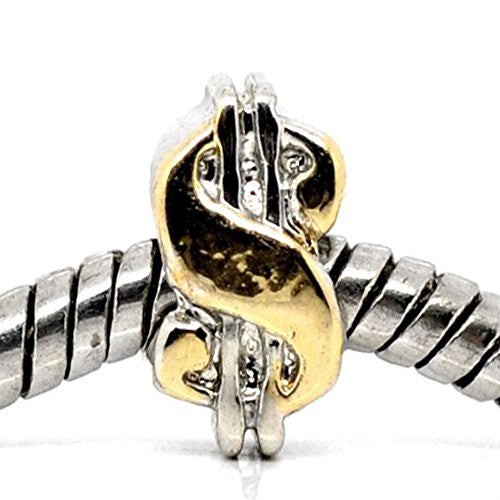 Dollar Sign Bead European Bead Compatible for Most European Snake Chain Charm Bracelet - Sexy Sparkles Fashion Jewelry - 1
