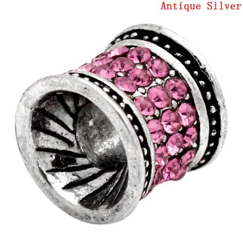 Pink October Birthstone  Crystals European Bead Compatible for Most European Snake Chain Charm Bracelet - Sexy Sparkles Fashion Jewelry - 2