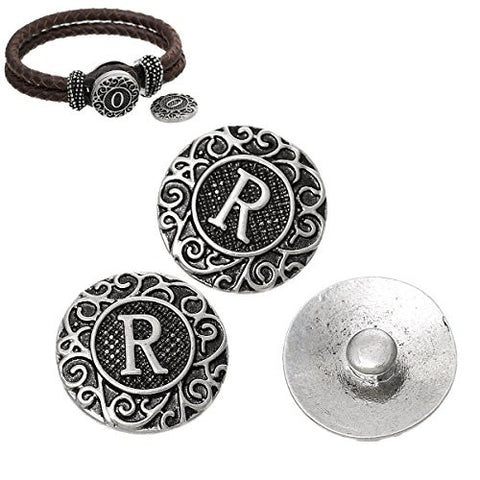 Alphabet Letter R Chunk Snap Button or Pendant Fits Snaps Chunk Bracelet - Sexy Sparkles Fashion Jewelry - 2