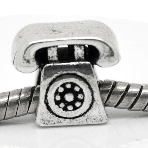 Rotary Telephone Charm European Bead Compatible for Most European Snake Chain Bracelet - Sexy Sparkles Fashion Jewelry