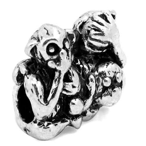 See No Evil Hear No Evil Speak No Evil Monkey Charm European Bead Compatible for Most European Snake Chain Bracelet - Sexy Sparkles Fashion Jewelry - 2