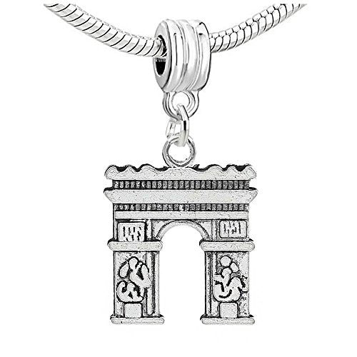 Paris Triumphal Arch Charm Dangle Bead Compatible with European Snake Chain Bracelet - Sexy Sparkles Fashion Jewelry