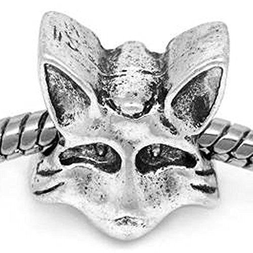 Fox Head Bead Spacer for Snake Chain Charm Bracelet - Sexy Sparkles Fashion Jewelry - 1