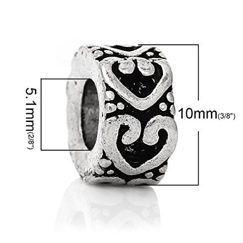 Heart Bead Compatible for Most European Snake Chain Bracelet - Sexy Sparkles Fashion Jewelry - 2