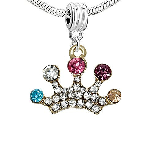Multi  Crown Dangle European Bead Compatible for Most European Snake Chain Bracelet - Sexy Sparkles Fashion Jewelry