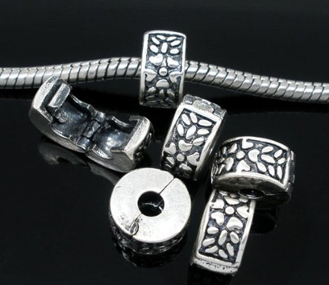 Flower Hearts Clip Lock Stopper Bead For Snake Chain Bracelet - Sexy Sparkles Fashion Jewelry - 4