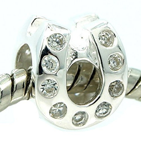 Horseshoe Charm European Bead Compatible for Most European Snake Chain Bracelet - Sexy Sparkles Fashion Jewelry - 1