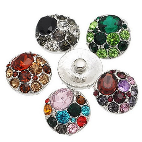 Brown Chunk Snap Button or Pendant w/  Crystals Fits Snaps Chunk Bracelet - Sexy Sparkles Fashion Jewelry - 2