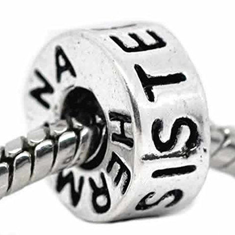 Sister Spacer European Bead Compatible for Most European Snake Chain Bracelet - Sexy Sparkles Fashion Jewelry - 1