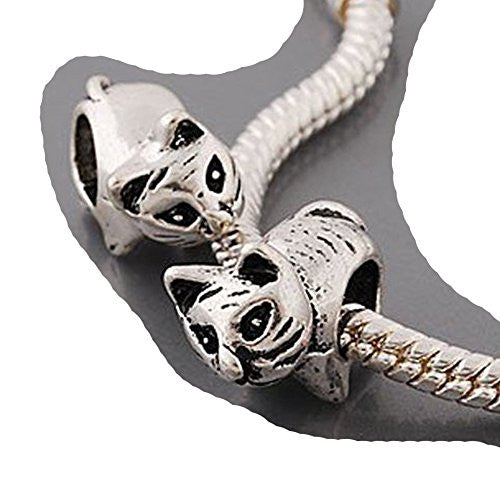 Cats Charm for European Snake Chain Charm Bracelets