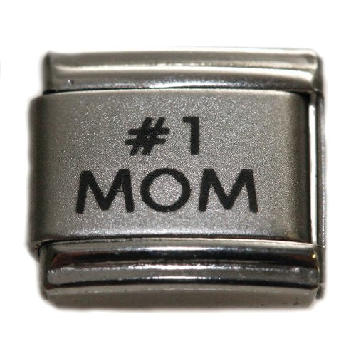 Number 1 Mom Laser Italian Bracelet Charm