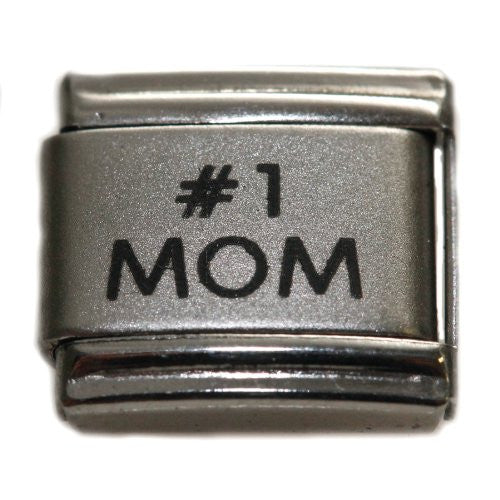 Number 1 Mom Laser Italian Bracelet Charm - Sexy Sparkles Fashion Jewelry