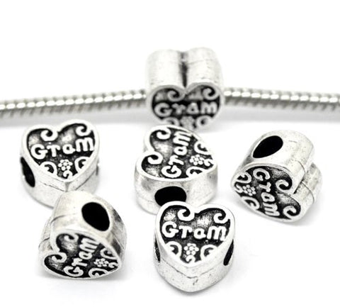 Gram Heart Charm European Bead Compatible for Most European Snake Chain Bracelet - Sexy Sparkles Fashion Jewelry - 2