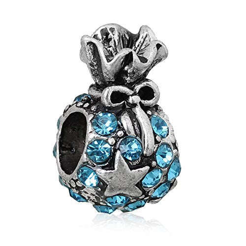 Christmas Gift Bag Charm Bead for European Snake Chain Charm Bracelet - Sexy Sparkles Fashion Jewelry - 1