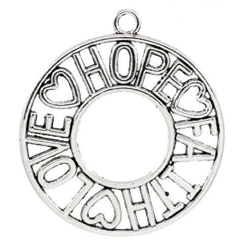 Love, Hope, Faith Charm Pendant Necklace Compatable - Sexy Sparkles Fashion Jewelry - 4