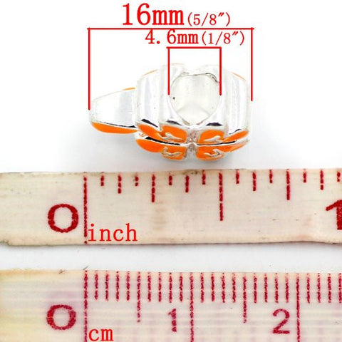 4 Leaf Clover Orange Charm Beads For Snake Chain Charm Bracelet - Sexy Sparkles Fashion Jewelry - 3
