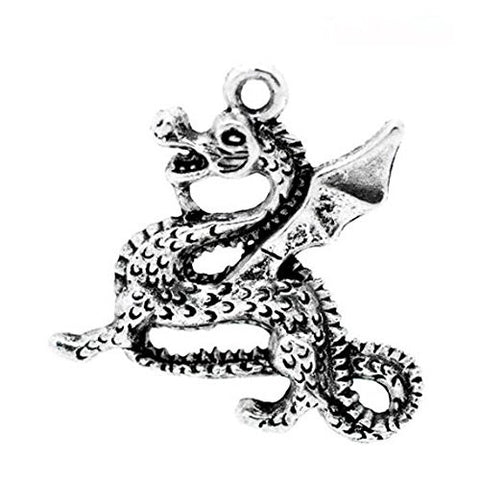 Dragon Silver Tone Charm Pendant - Sexy Sparkles Fashion Jewelry - 1