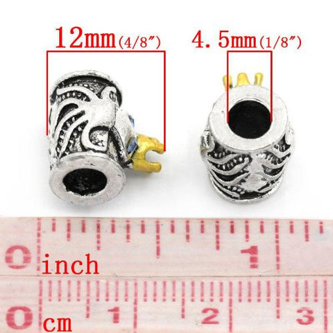 Octopus with a Crown Charm Spacer For Snake Chain Charm Bracelet - Sexy Sparkles Fashion Jewelry - 2