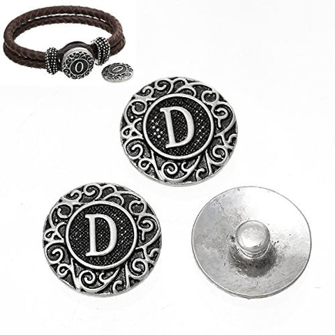Alphabet Letter D Chunk Snap Button or Pendant Fits Snaps Chunk Bracelet - Sexy Sparkles Fashion Jewelry - 2