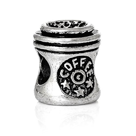 Coffee Cup With Stars Bead Compatible for Most European Snake Chain Bracelet - Sexy Sparkles Fashion Jewelry - 1