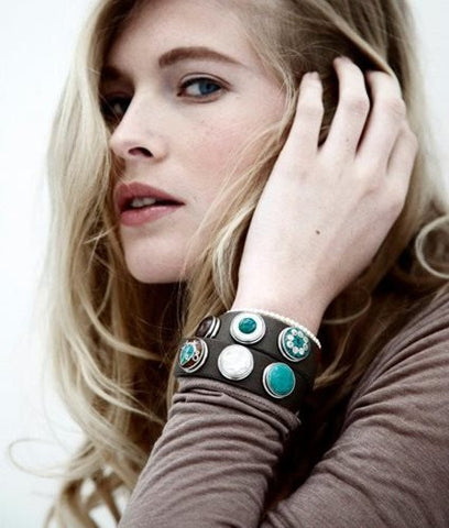 Starter Interchangeable Snap Leather Bracelet and Chunk Charm - Sexy Sparkles Fashion Jewelry - 3