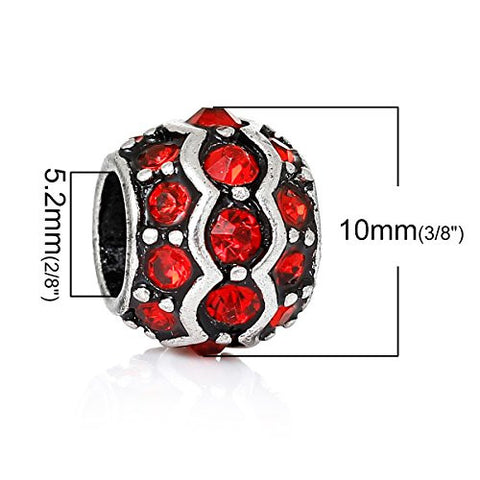 Red European Bead Compatible for Most European Snake Chain Charm Bracelet - Sexy Sparkles Fashion Jewelry - 3