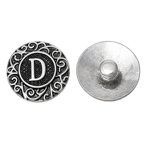 Alphabet Letter D Chunk Snap Button or Pendant Fits Snaps Chunk Bracelet - Sexy Sparkles Fashion Jewelry - 1