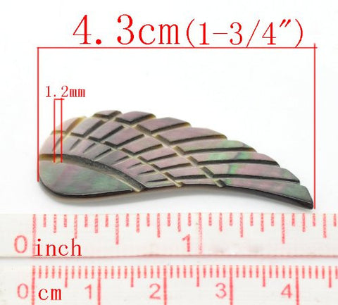 Black Lip Shell Wing Charm Pendant for Necklace - Sexy Sparkles Fashion Jewelry - 3