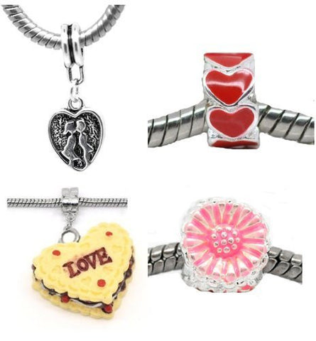 Set of Four (4) Special Someone Charm Beads For Snake Chain Bracelets - Sexy Sparkles Fashion Jewelry - 2