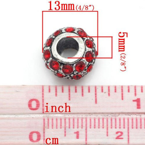 European Charm Bead W/rhinestone For Snake Chain Charm Bracelet - Sexy Sparkles Fashion Jewelry - 2