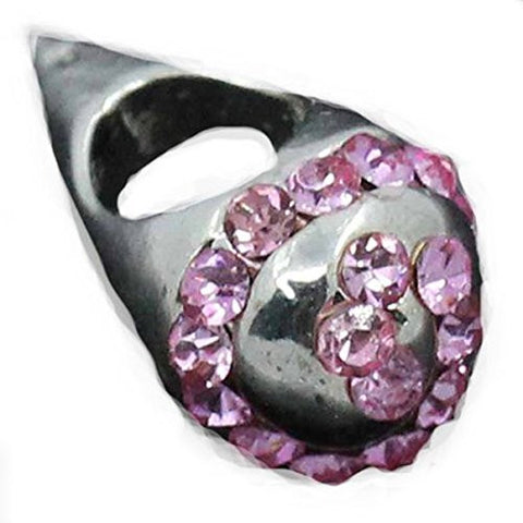 Ice Cream Cone Charm w/ Pink  Crystals for Snake Chain Charm Bracelet - Sexy Sparkles Fashion Jewelry - 1