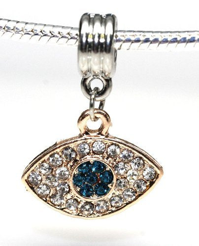 Hamsa Evil Eye Charm Dangle Spacer Beads For Snake Chain Charm Bracelet
