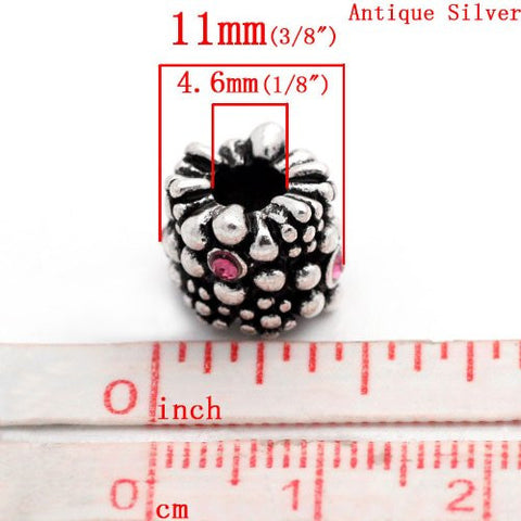 Pink October Birthstone  European Bead Compatible for Most European Snake Chain Charm Bracelet - Sexy Sparkles Fashion Jewelry - 4